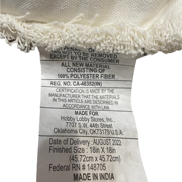 LAST ONE NWT Hammond North Pole Cotton Christmas Accent Throw Pillow (1) 18 x 18 - Picture 7 of 8